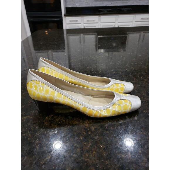 Renzo Fontanelli Virgin Pump Women's Size 12 AAA Gray Leather Block Heel Pull On - Picture 11 of 12
